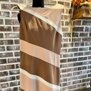 Connected Apparel beige, peach and cream dress size 10